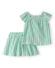 Cargar imagen en el visor de la galería, 2-Piece Vine Top & Skort Set - Green