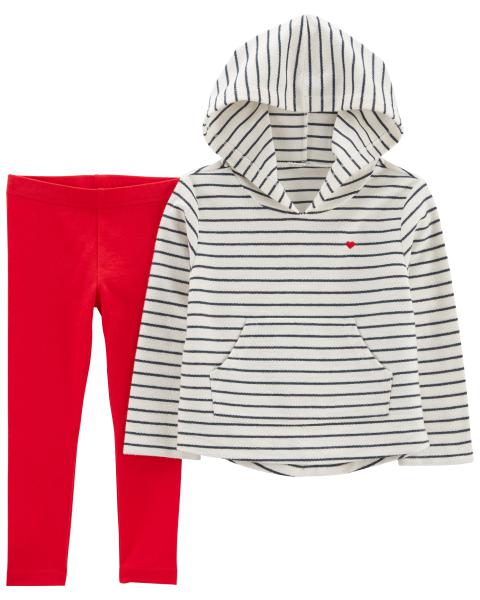 2-Piece Valentines Day Hooded Tee & Legging Set