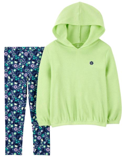 2-Piece Hooded Tee & Floral Legging Set