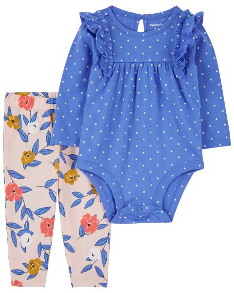 2-Piece Polka Dot Bodysuit Pant Set