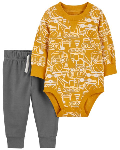 2-Piece Construction Bodysuit Pant Set