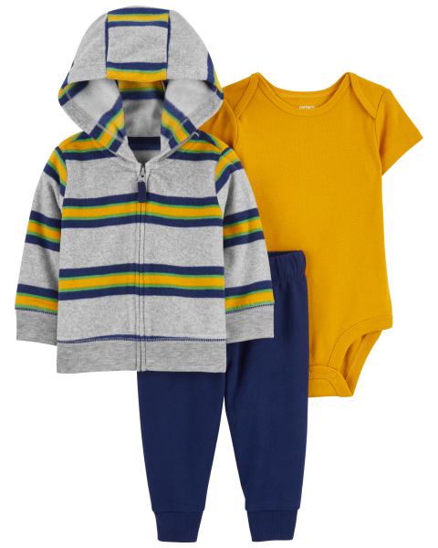 3-Piece Striped Little Jacket Set