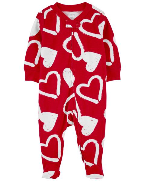 Valentines Day 2-Way Zip Cotton Sleep & Play Pajamas