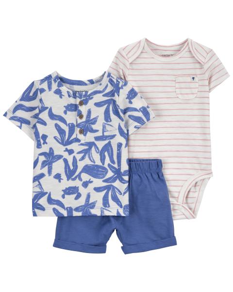 3-Piece Whale Little Short Set