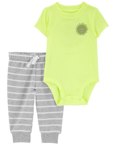 2-Piece Neon Sun Bodysuit Pant Set