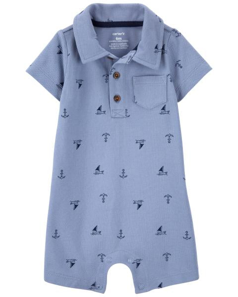 Sailboat Piqué Romper