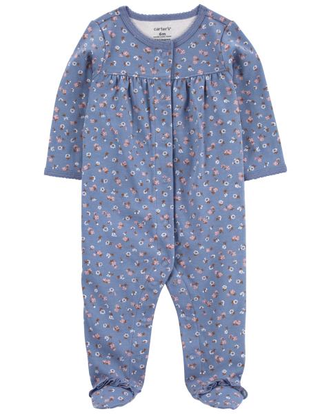 Floral Snap-Up Cotton Sleep & Play