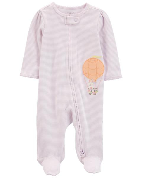 Hot Air Balloon Bunny 2-Way Zip Cotton Sleep & Play