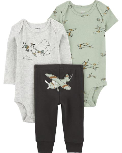 3-Piece Airplane Little Outfit Set