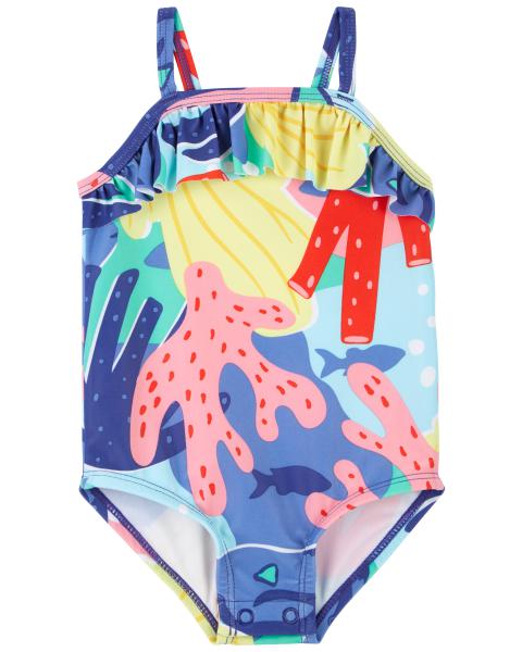 Carters Undersea Ruffle-Trimmed 1-Piece Swimsuit