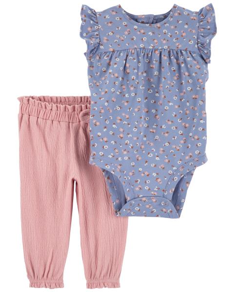 2-Piece Floral Bodysuit Pant Set