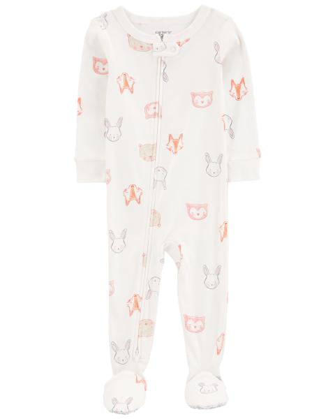 1-Piece Animals 100% Snug Fit Cotton Footie Pajamas