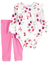 Cargar imagen en el visor de la galería, 2-Piece Floral Bodysuit Pant Set
