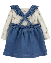 Cargar imagen en el visor de la galería, 3-Piece Bodysuit &amp; Denim Jumper Set
