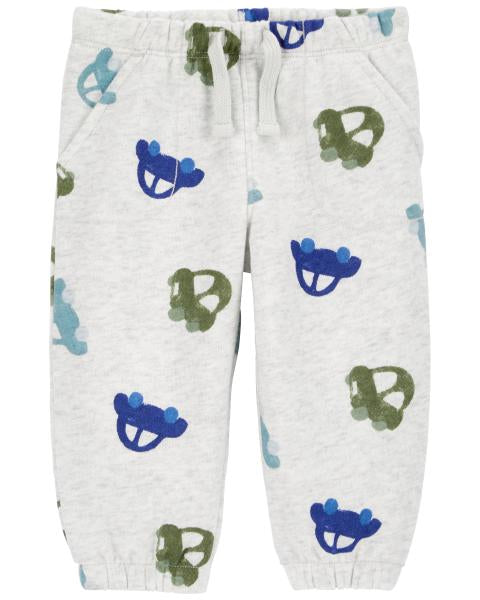 Car Print Pull-On Fleece Pants