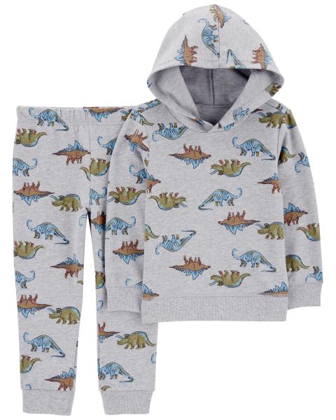 2-Piece Dino Hooded Pullover & Pants Set