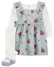 Cargar imagen en el visor de la galería, 3-Piece Bodysuit &amp; Floral Jumper Set
