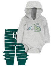 Cargar imagen en el visor de la galería, 2-Piece Dinosaur Hoodie and Pants Set
