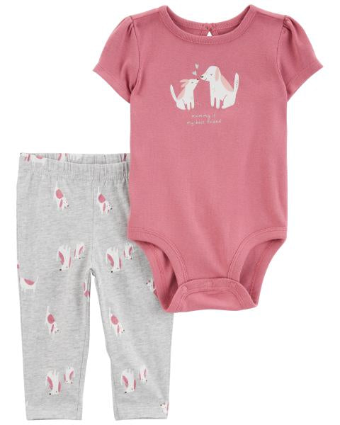 2-Piece Dog Bodysuit Pant Set