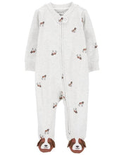 Cargar imagen en el visor de la galería, Gray Puppy Zip-Up Sleep &amp; Play
