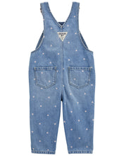Cargar imagen en el visor de la galería, Heart-Print Knit Denim Overalls - Blue
