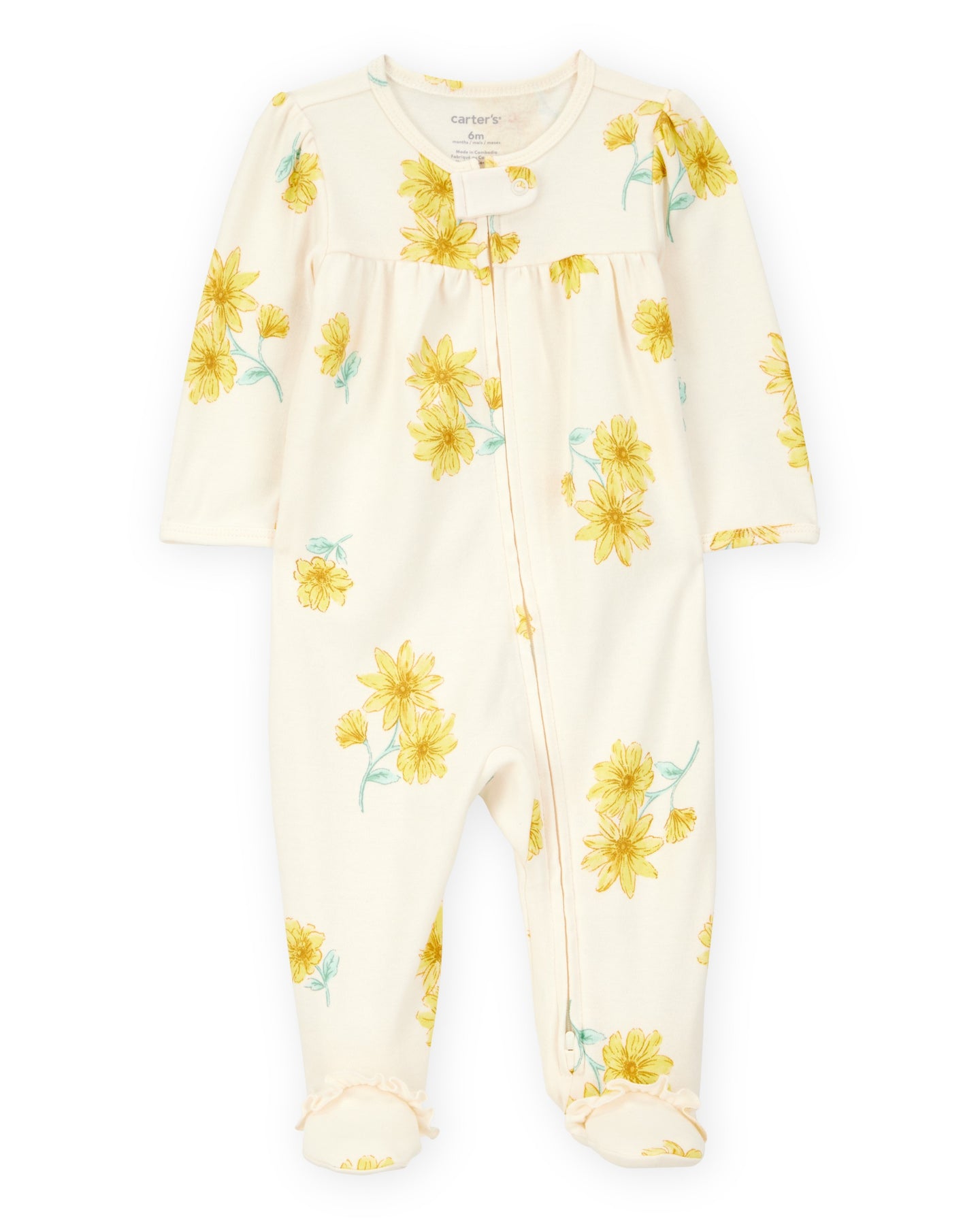 Floral 2-Way Zip Cottton Sleep & Play Pajamas