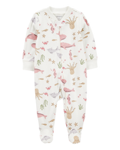 Cargar imagen en el visor de la galería, Aquatic Animals 2-Way Zip Cotton Sleep &amp; Play Pajamas
