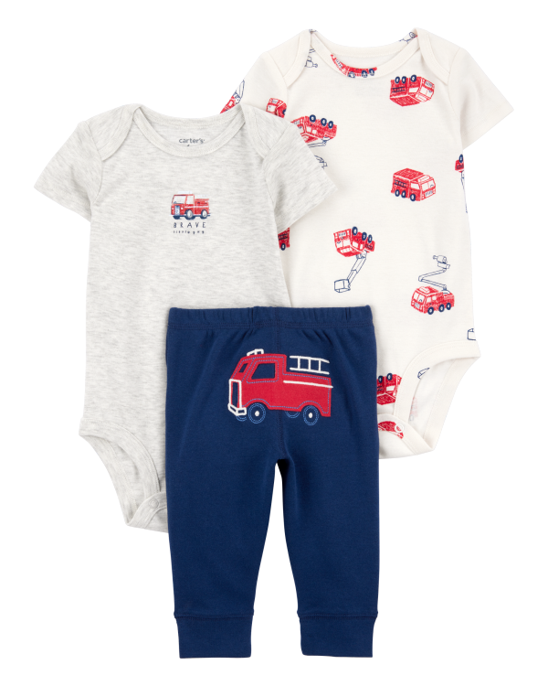 3-Piece Fire Truck Little Character Set
