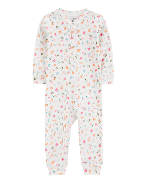 Floral Snug Fit Cotton Blend 1-Piece Pajamas