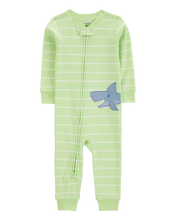 Cargar imagen en el visor de la galería, Shark Striped Snug Fit Cotton 1-Piece Pajamas
