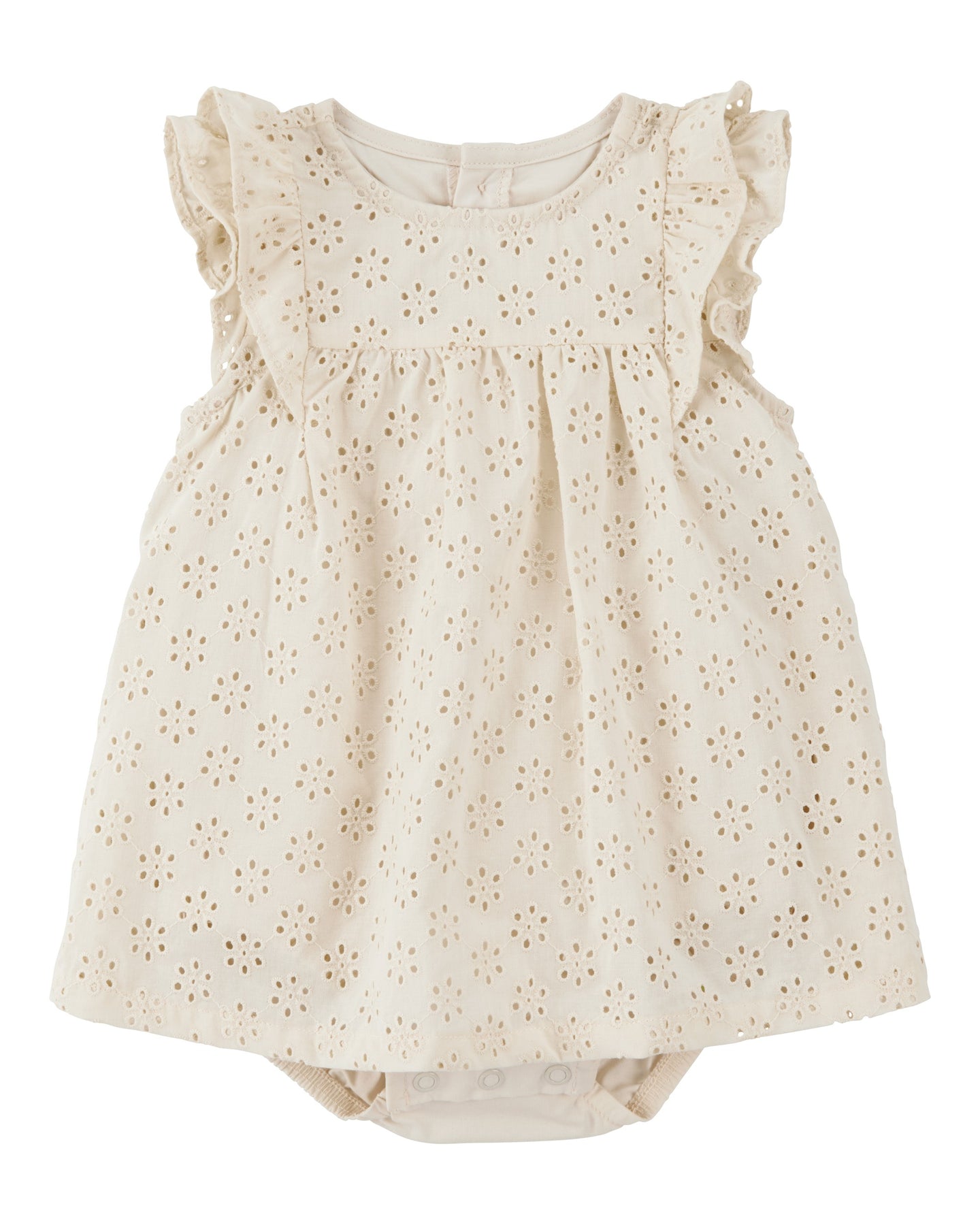 Solid Cotton Dress - Cream