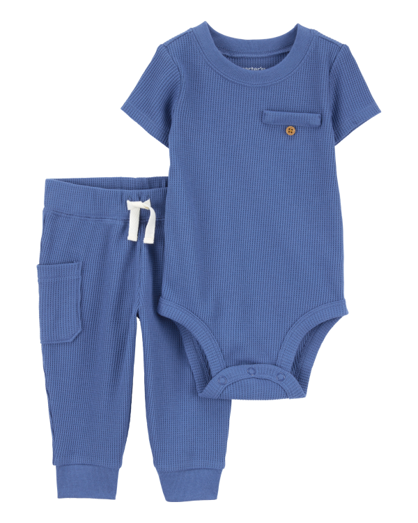 2-Piece Short-Sleeve Bodysuit Pant Set