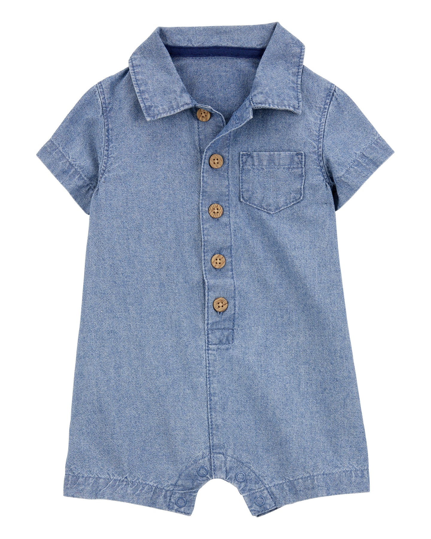 Chambray Polo Romper