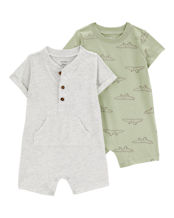 2-Pack Cotton Rompers