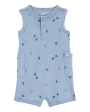 Cargar imagen en el visor de la galería, Dinosaur Cotton Romper - Blue
