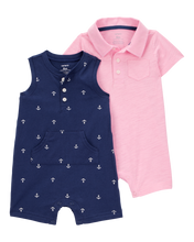 Cargar imagen en el visor de la galería, 2-Pack Polo Romper Set
