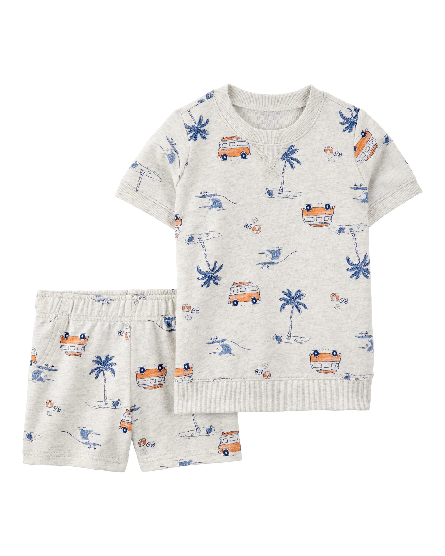 Beach Print 2-Piece Short Set