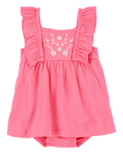 Cargar imagen en el visor de la galería, Floral Flutter Bodysuit Dress - Pink
