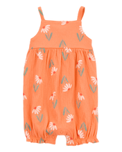 Cargar imagen en el visor de la galería, Floral Tank Romper - Orange
