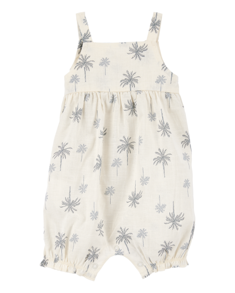 Palm Tree Cotton Romper