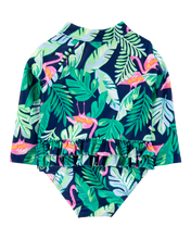 Cargar imagen en el visor de la galería, 1-Piece Tropical Flamingo Rashguard
