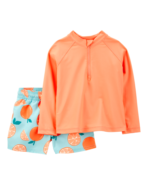 2-Piece Rashguard & Swim Trunk Set
