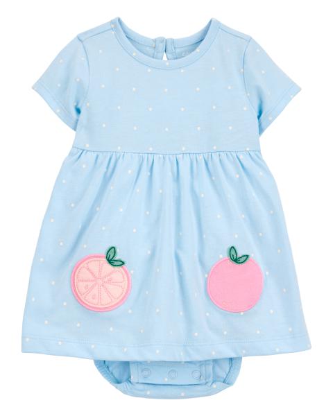 Peach Bodysuit Dress - Blue