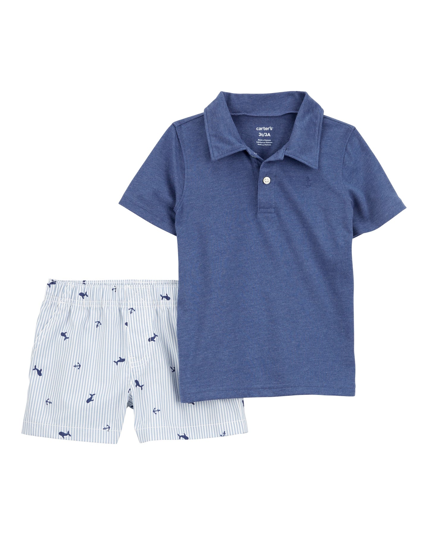 2-Piece Anchor Polo Outfit Set