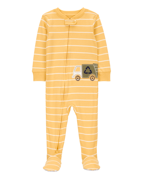 1-Piece Truck 100% Snug Fit Cotton Footie Pajamas
