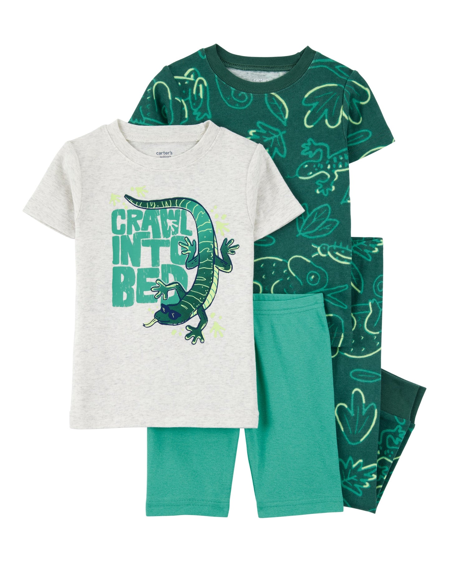 4-Piece Lizard Cotton Blend Pajamas