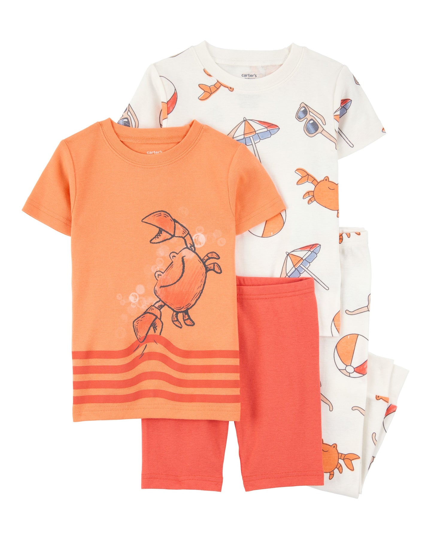 4-Piece Beach Crab 100% Snug Fit Cotton Pajamas