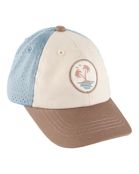 Palm Tree Colorblock Baseball Hat - Tan