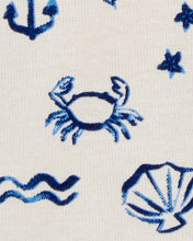 Cargar imagen en el visor de la galería, Sea Print Snap-Up Cotton Romper
