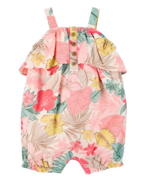 1-Piece Tropical Print Romper